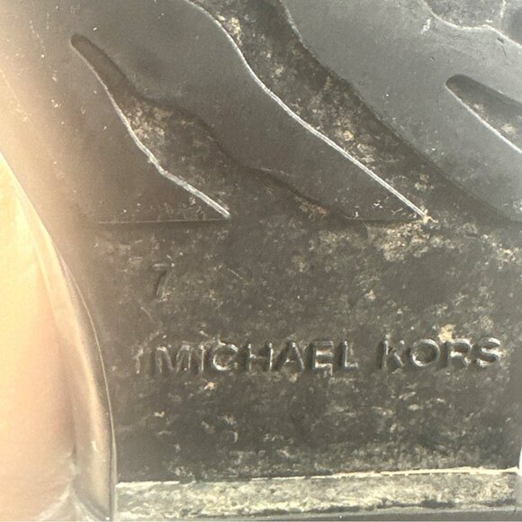 Michael Kors Black Tall Shiny Rain Boots Size 7 Capsule Preppy Academia - Picture 7 of 10